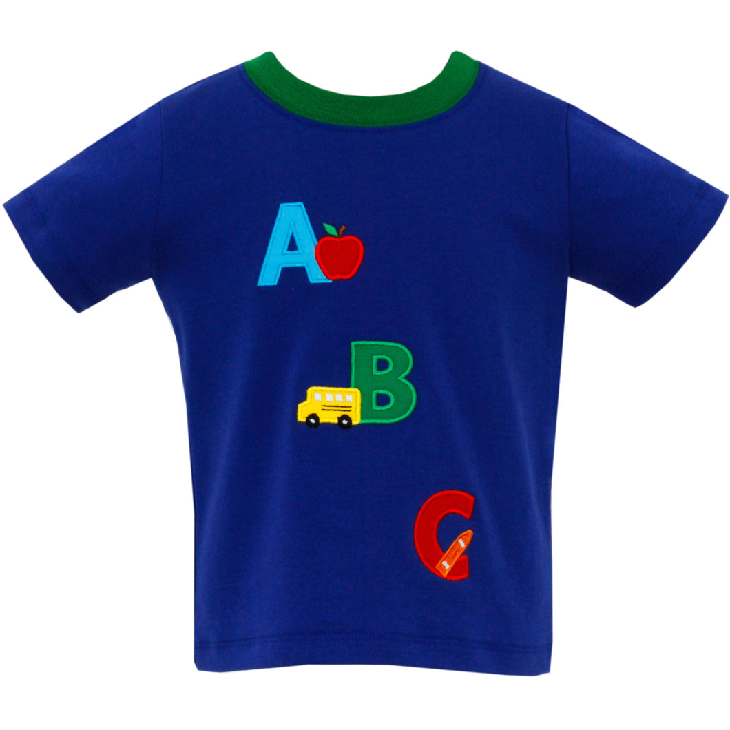 ABC Appliqué Shirt- Royal Blue