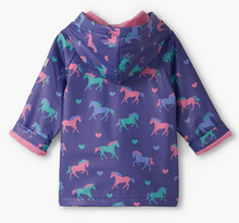 Load image into Gallery viewer, Horses &amp; Hearts Raincoat- Royal Blue
