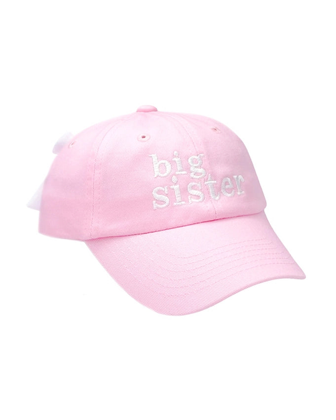 Big Sister Bow Baseball Hat- Pink