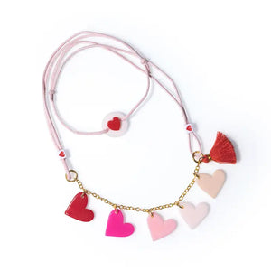 Multi Heart Pink Shades Necklace