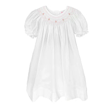 Load image into Gallery viewer, Rose Smocked Bishop Dress- White

