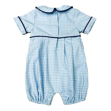 Load image into Gallery viewer, Blue Plaid Boy&#39;s Romper SS
