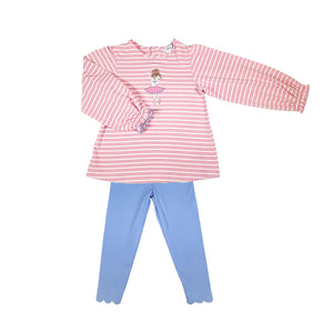 Ballerina Top & Periwinkle Leggings Set