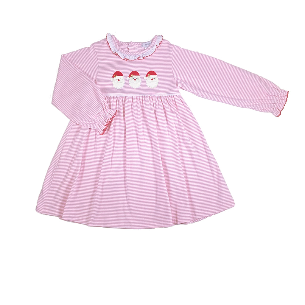 Santa Dress- Pink Stripe