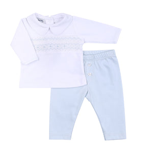 Alice & Andrew Smocked Collared Pant Set