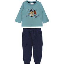 Load image into Gallery viewer, Beaver Top w/ Navy Terry Pant Set
