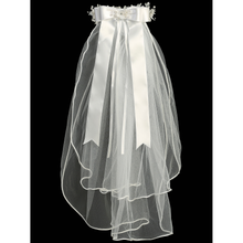 Load image into Gallery viewer, Veil - Silk &amp; Organza Flowers w/ Pearls &amp; Rhinestones
