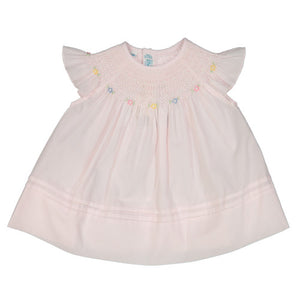 Smocked Bishop Dress - Pink