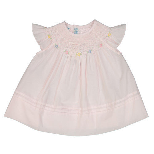 Smocked Bishop Dress - Pink
