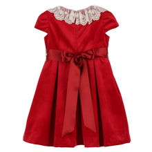 Load image into Gallery viewer, Deluxe Velvet Dress w/ Lace - Red
