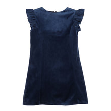 Load image into Gallery viewer, Deluxe Velvet Shift Dress- Navy
