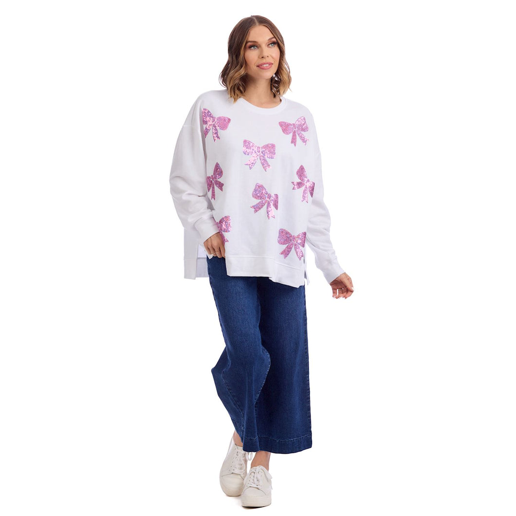 Women's Bow Sparkle Sweatshirt