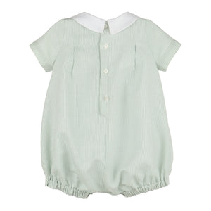 Pleated Embroidered Boy Bubble in Green