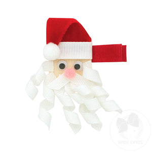 Santa Face Ribbon Hair Clip