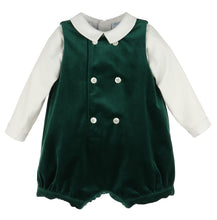 Load image into Gallery viewer, Deluxe Velvet Boy Romper- Green
