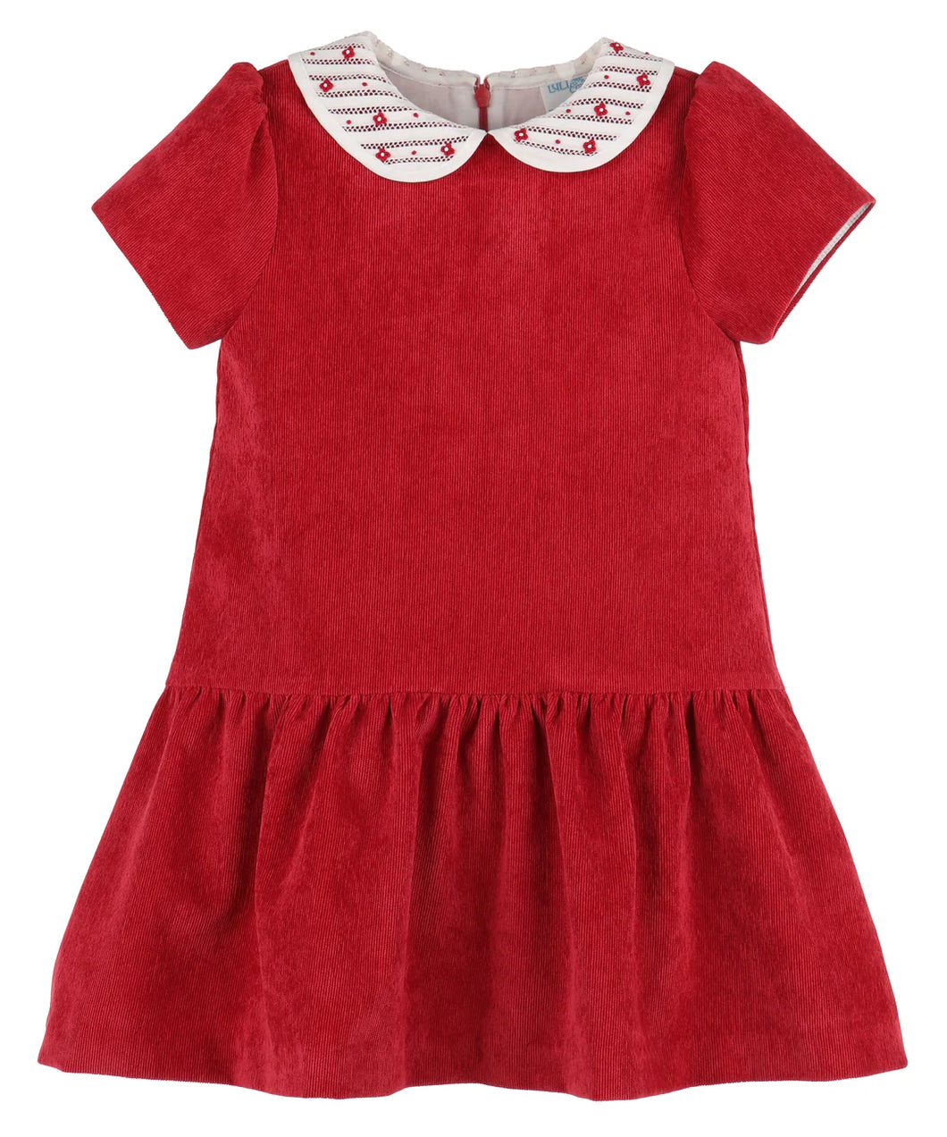 Randalls Collar Dropwaist Dress- Red