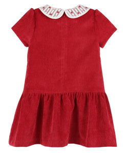 Randalls Collar Dropwaist Dress- Red