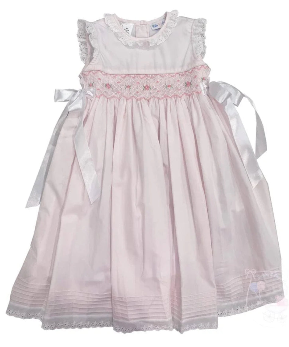Geo Smocked Dress- Lt Pink