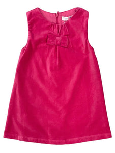 Amelia Jumper Dress in Pink Velvet