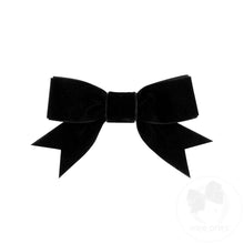 Load image into Gallery viewer, Mini Velvet 2-Loop Bow w/ Fancy Cut Tails
