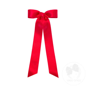 Mini Satin Hair Bowtie w/ Knot & Streamer Tails