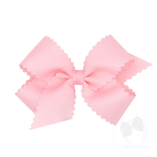 Scalloped Edge Grosgrain Bow- 2PK MINI