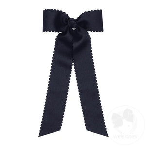 Scalloped Edge Grosgrain Bowtie with Streamer Tails