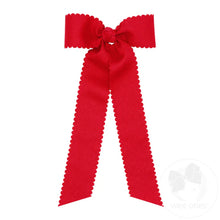 Load image into Gallery viewer, Scalloped Edge Grosgrain Bowtie with Streamer Tails
