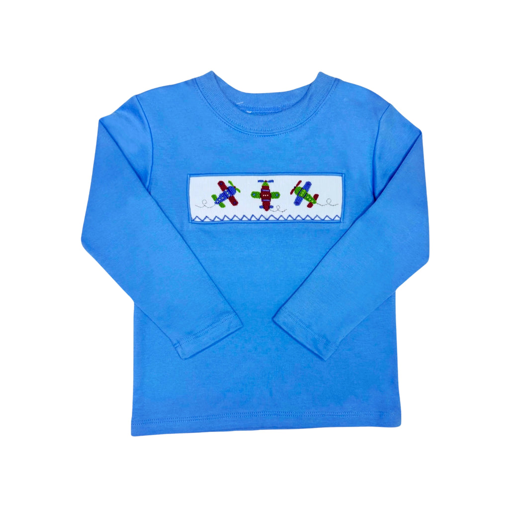 Airplane Harry's Play Tee LS- Periwinkle
