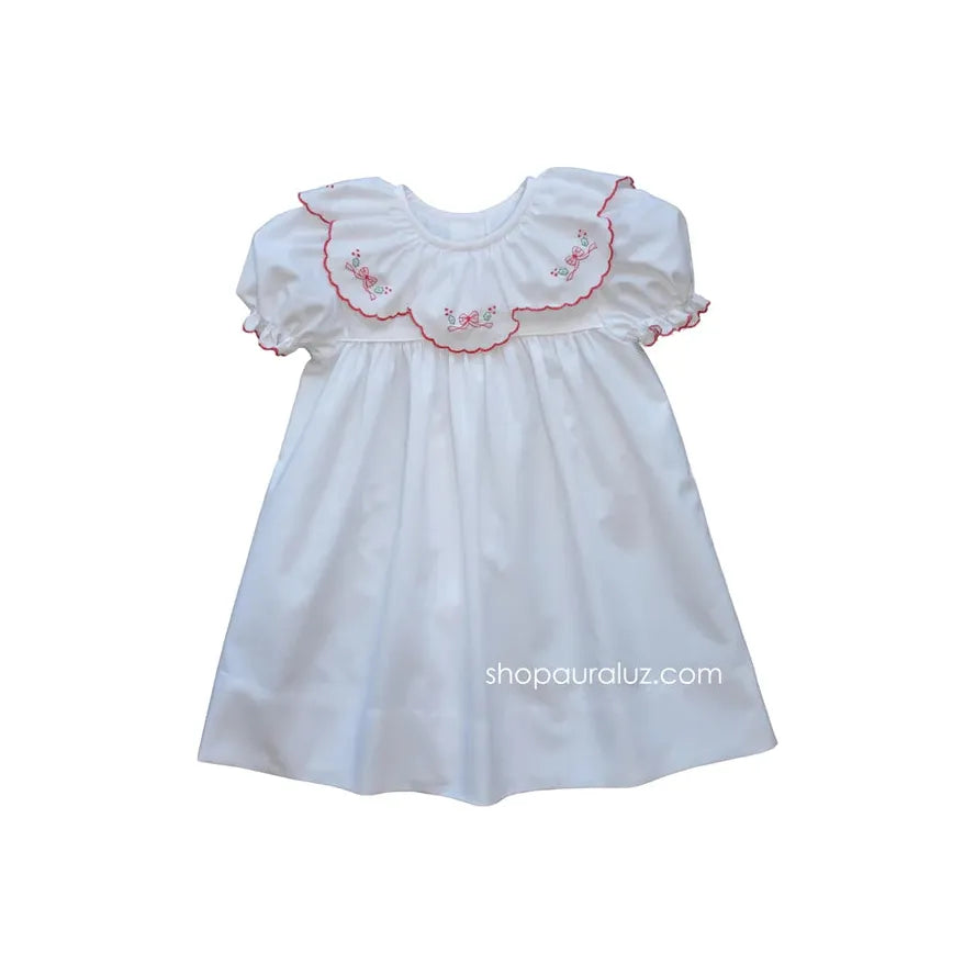 Float Dress - Embroidered Bow w/ Holly