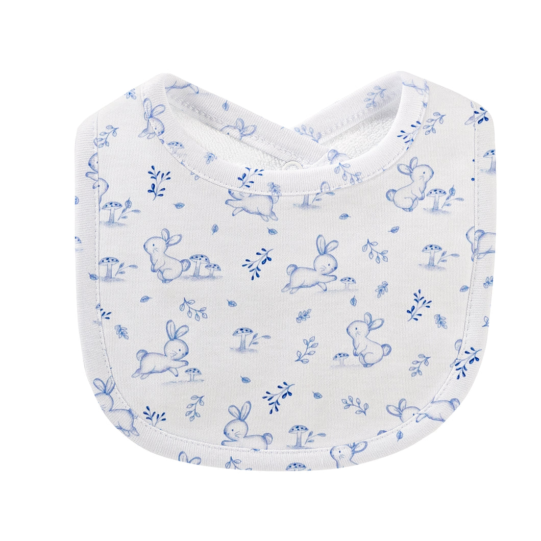 Baby Bunnies Blue Bib