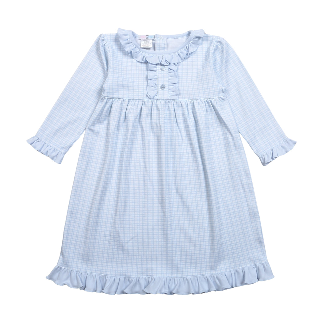 Blue Plaid Pima Morning Dress