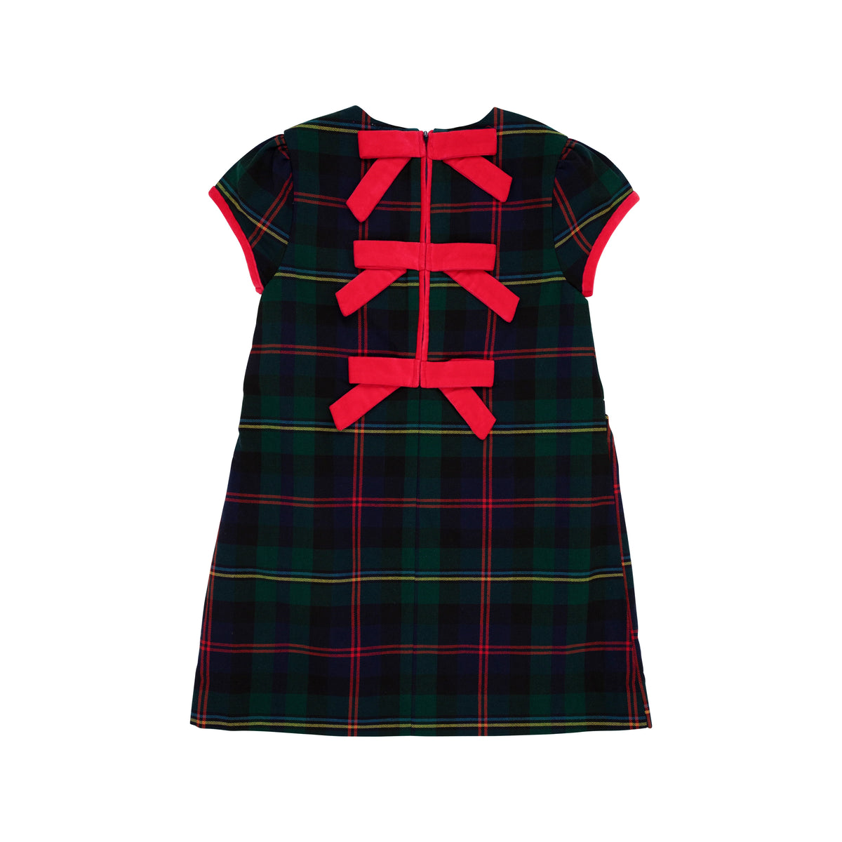 Betts Bow Dress (Twill)- Horse Trail Tartan/Richmond Red – Milby’s Just ...