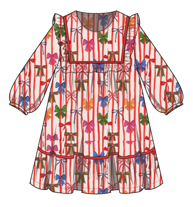 Blair Bows Dress- Bright Red