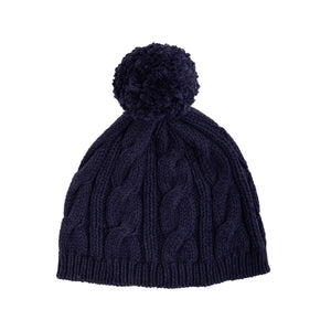 Collins Cable Knit Hat- Nantucket Navy