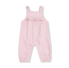 Load image into Gallery viewer, Corduroy Yoke Ruffle Overall- Veiled Pink
