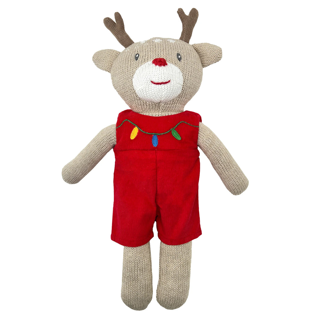 Knit Reindeer Doll w/ Red Embr. Romper