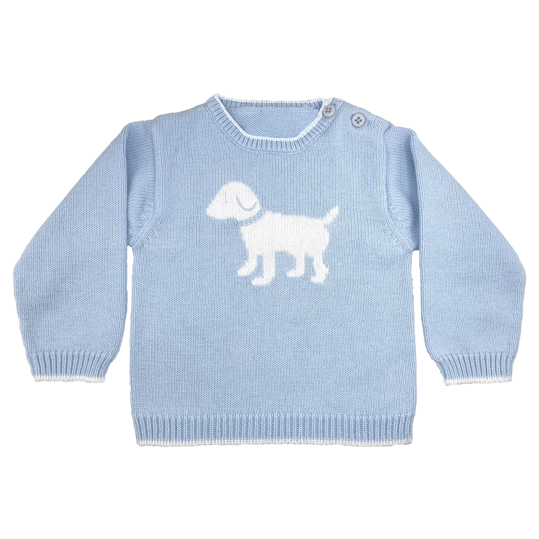 Dog Knit Sweater in Blue