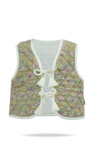Load image into Gallery viewer, Dress Set w/ Vest &amp; Bag- Sage Floral/Off-White
