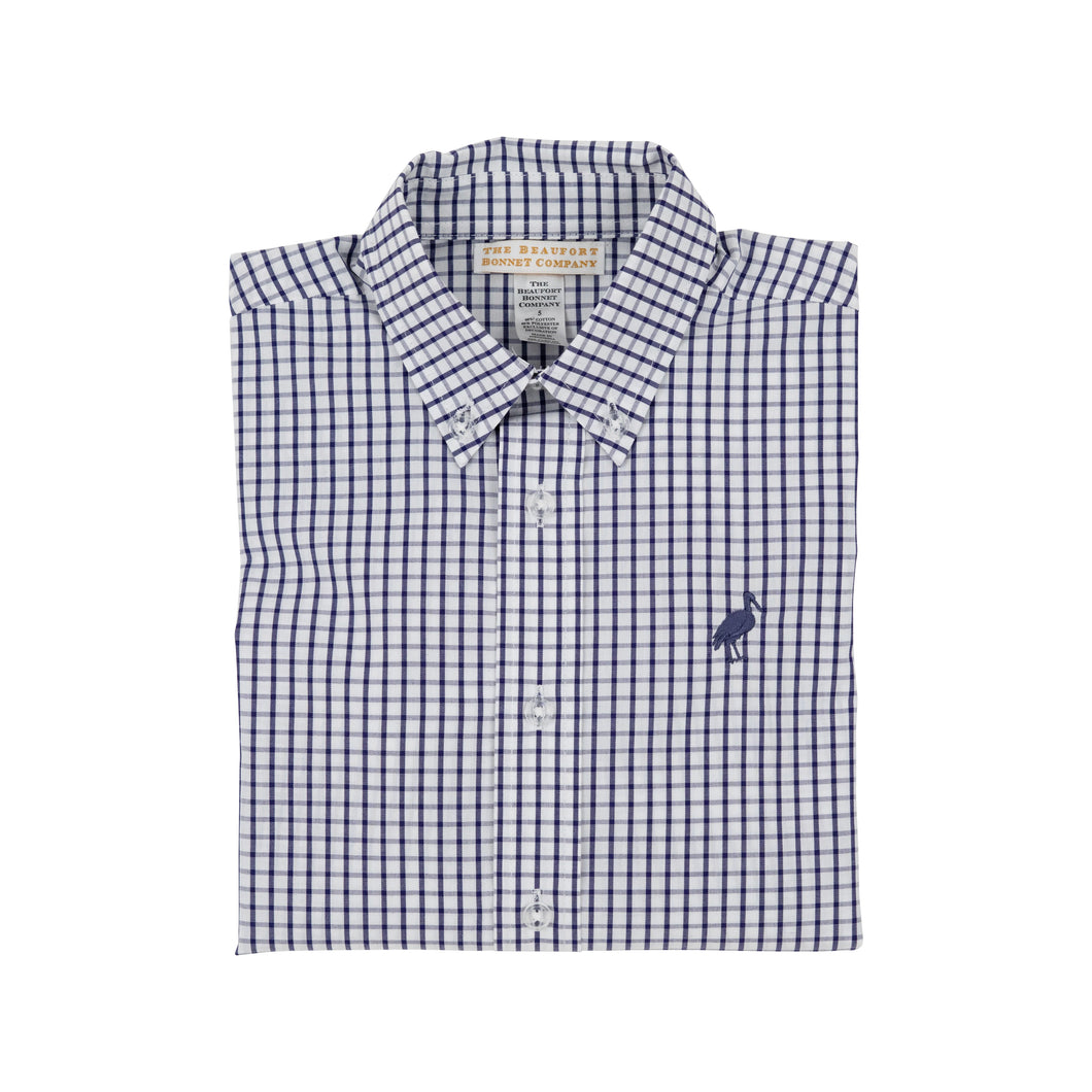 Dean's List Dress Shirt- Nantucket Navy Windowpane/Nantucket Navy