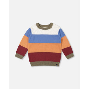 Color Block Raglan Sweater - Oatmeal