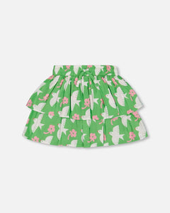 Tiered Bird Skort- Green