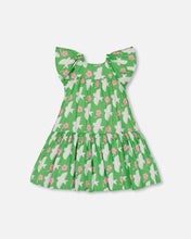 Load image into Gallery viewer, Bird Dress w/ Flounce Sleeves- Green
