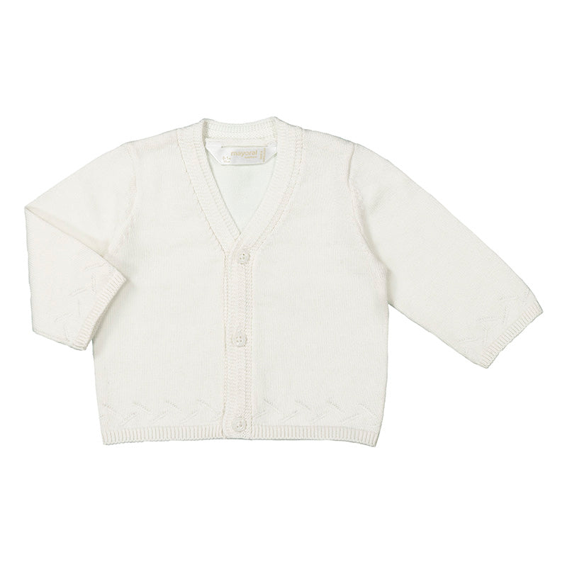 Sustainable Cotton Knit Cardigan - White