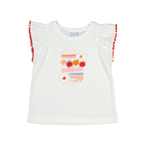 Flower Puff Tank in Grenadine/Bone