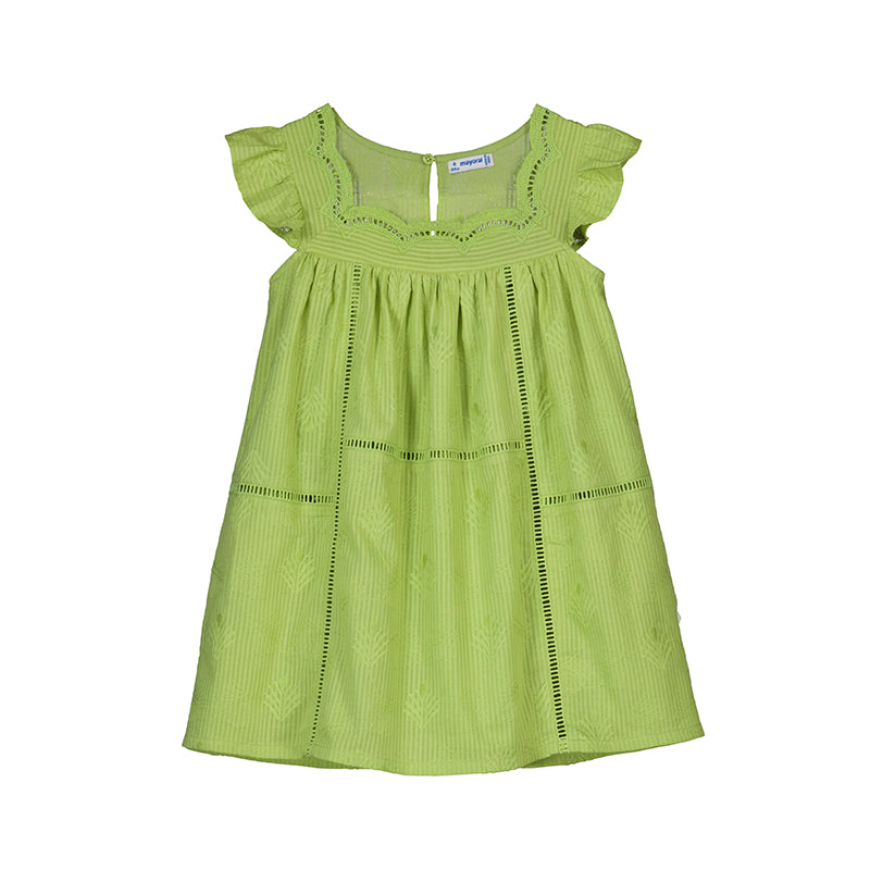 Embroidered Dress in Apple Green