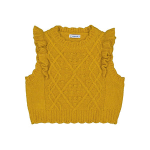 Knitted Sweater Vest - Mustard