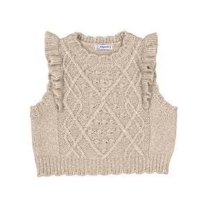 Knitted Sweater Vest - Hazelnut