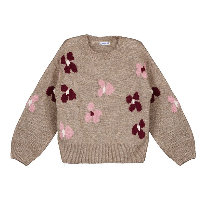 Flower Sweater- H. Chestnut