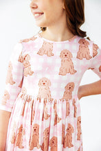 Load image into Gallery viewer, Goldendoodle 3/4 Sleeve Pocket Twirl Dress
